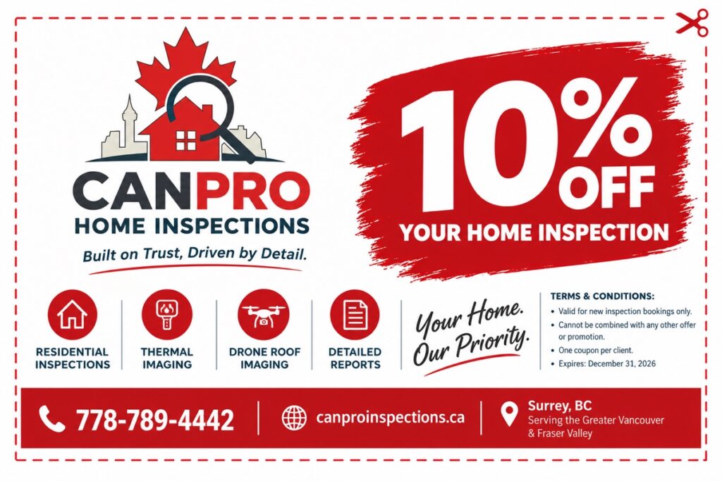 10% off home inspection coupon — Canpro Home Inspections, expires December 31, 2026