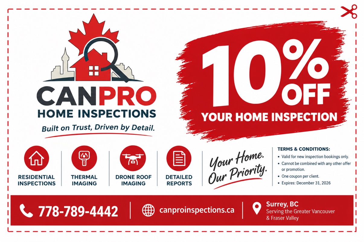 10% off home inspection coupon — Canpro Home Inspections, expires December 31, 2026